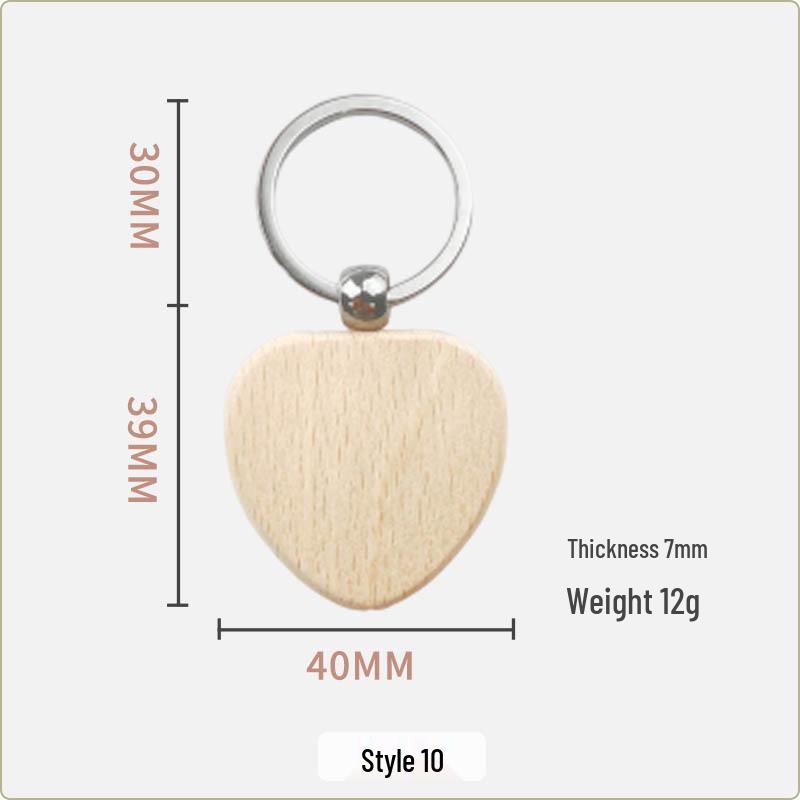Creative Wooden Keychain & Charm: DIY Car Pendant & Gift Souvenir