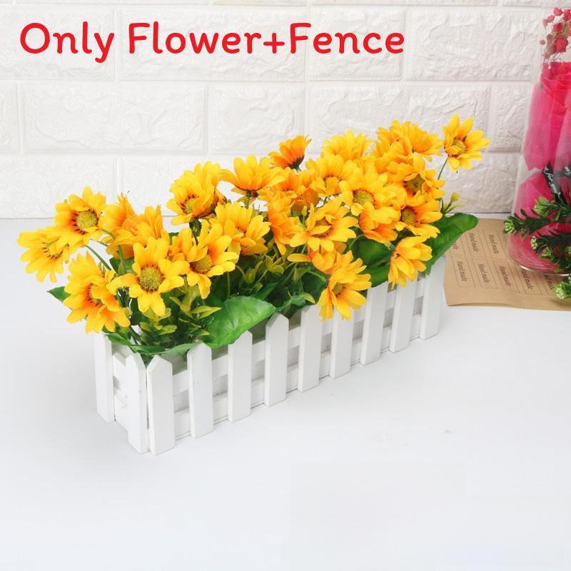 Home Living Artificial Plant Set With Wooden Fence For Wedding Decor And Photo Props