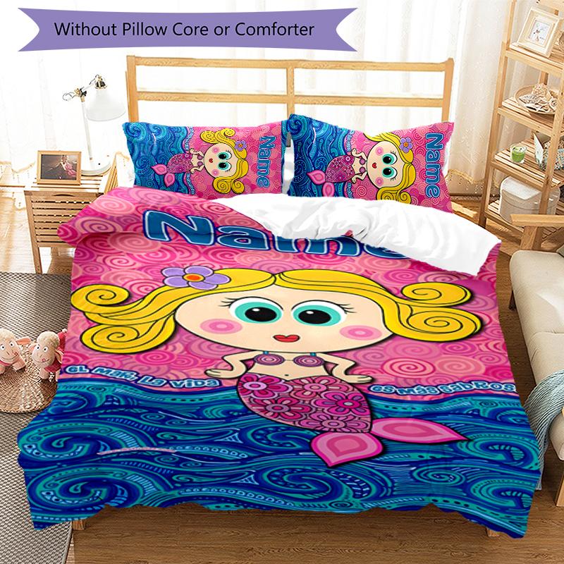 3pcs Custom Name Distroller Bedding Set Duvet Cover Closure Includes 1 Duvet Cover & 2 Pillowcases for All Seasons Bedroom Decor