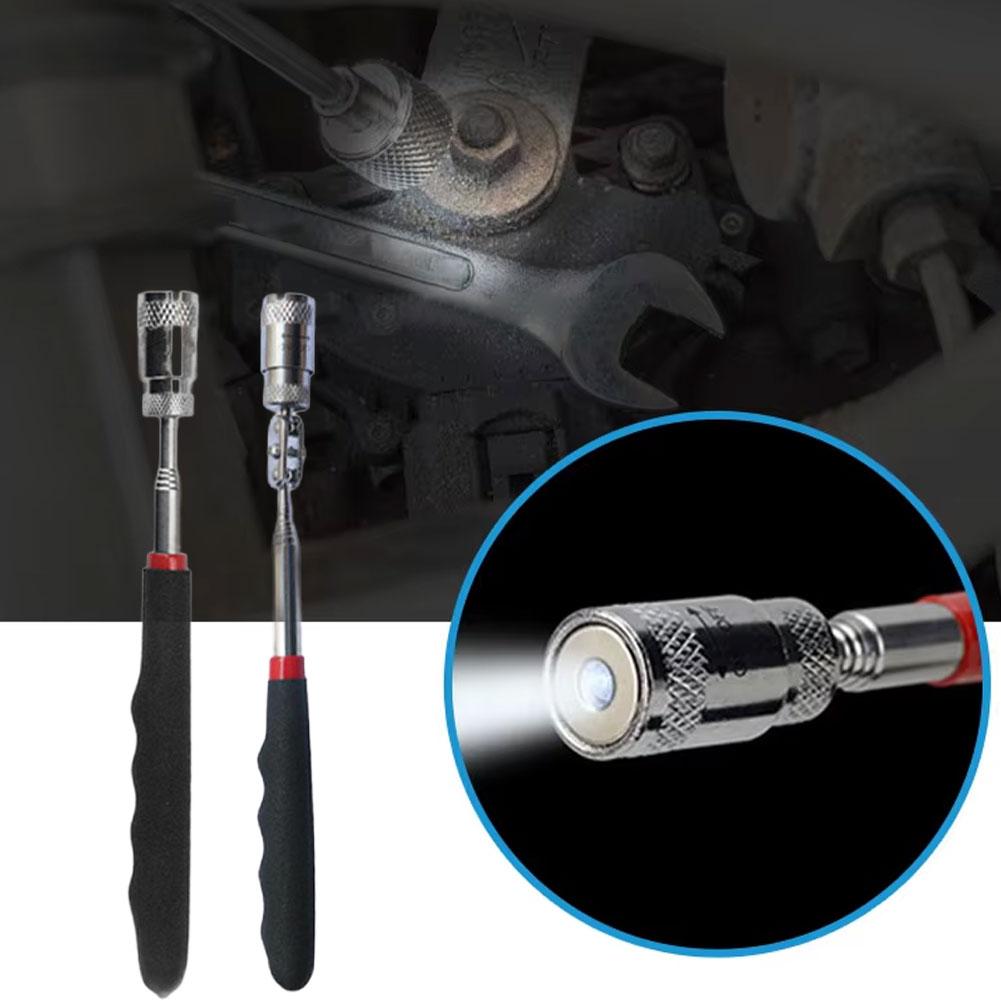 Teleskopowy długopis magnetyczny ze światłem LED Wysuwany chwytak Mini przenośne narzędzie magnetyczne do śrub nakrętek śrub części metalowych