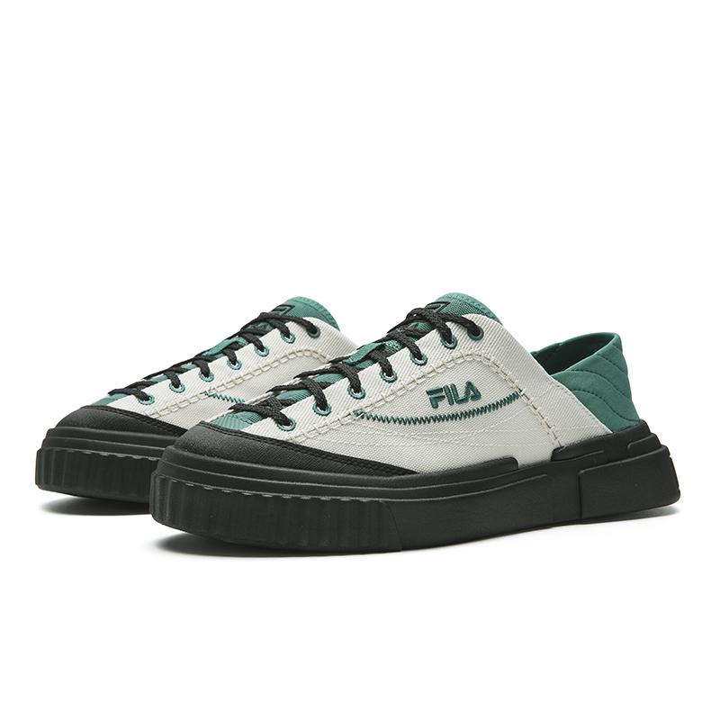 FILA MILANO Breathable Lightweight Low top Canvas Shoes Women's Light Gray Yellow/Persian Green F12W622309FBG