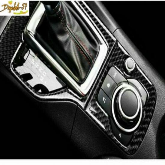 For Mazda 3 Axela 2013-2016 Carbon Fiber Inner Gear Shift Panel Frame Trim Cover