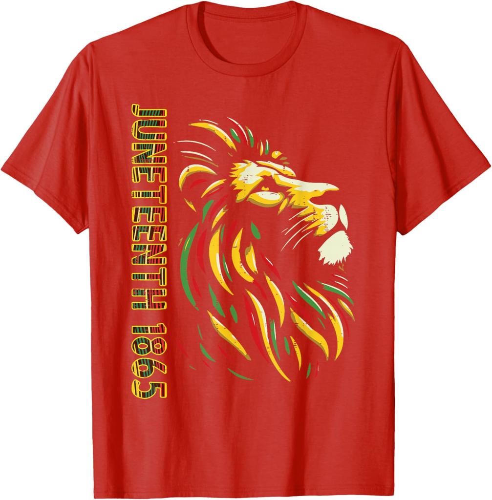 Juneteenth 1865 African Lion Freedom Celebration Graphic Tee Unisex Unisex Vintage June 19th Tshirts Gifts