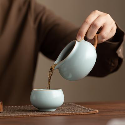 Tianqing Ru Kiln Beauty Fair Teacup Kung Fu Tea Set Ceramic Tea Sea Fair Cup Household Single Tea Separator Public Cup