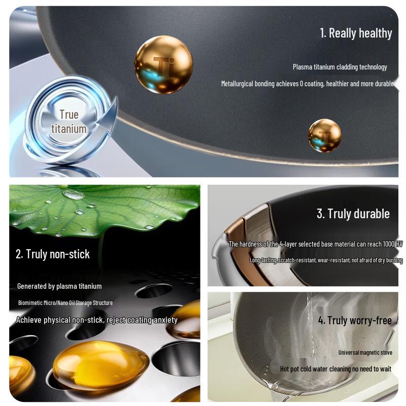 COOKER KING 30cm Titanium Alloy Non-Stick Wok