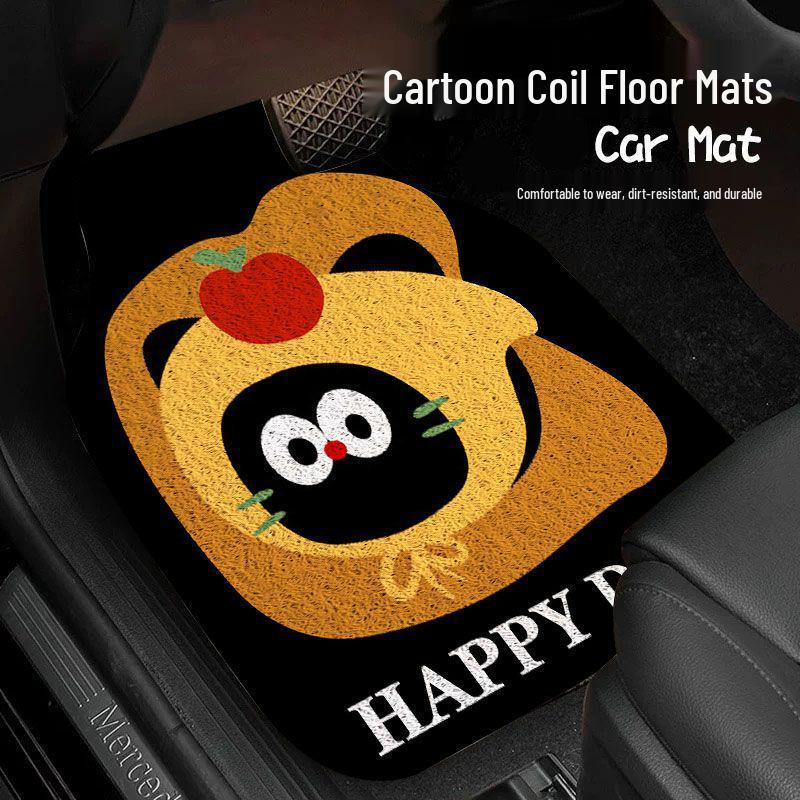 Universal Cartoon Car Interior Foot Mats - Scratch & Wear Resistant Set