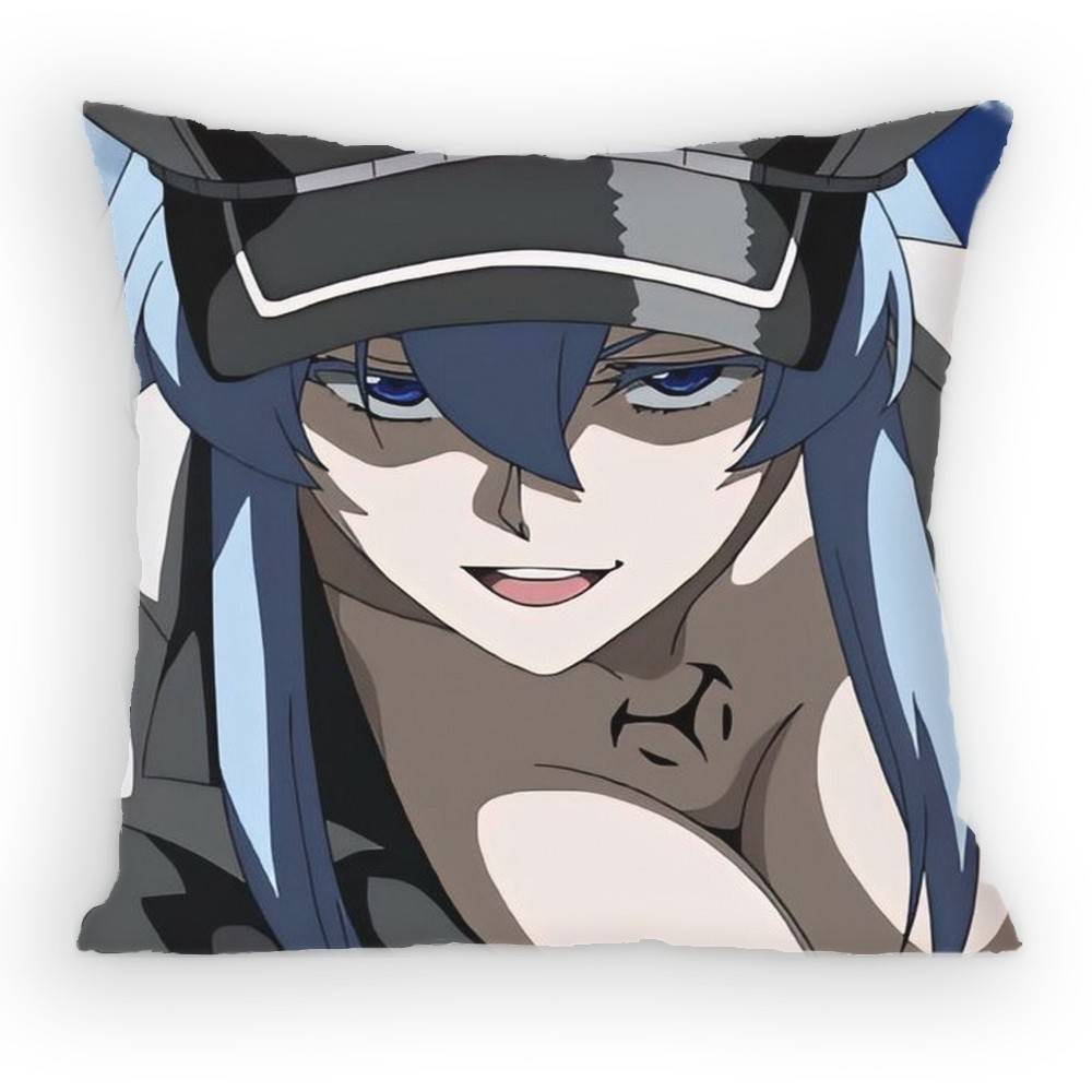 Akame ga KILL! Esdeath Pillow Case Anti-dustmite Pillowcase Invisible zipper silky short plush Sofa cushion cover