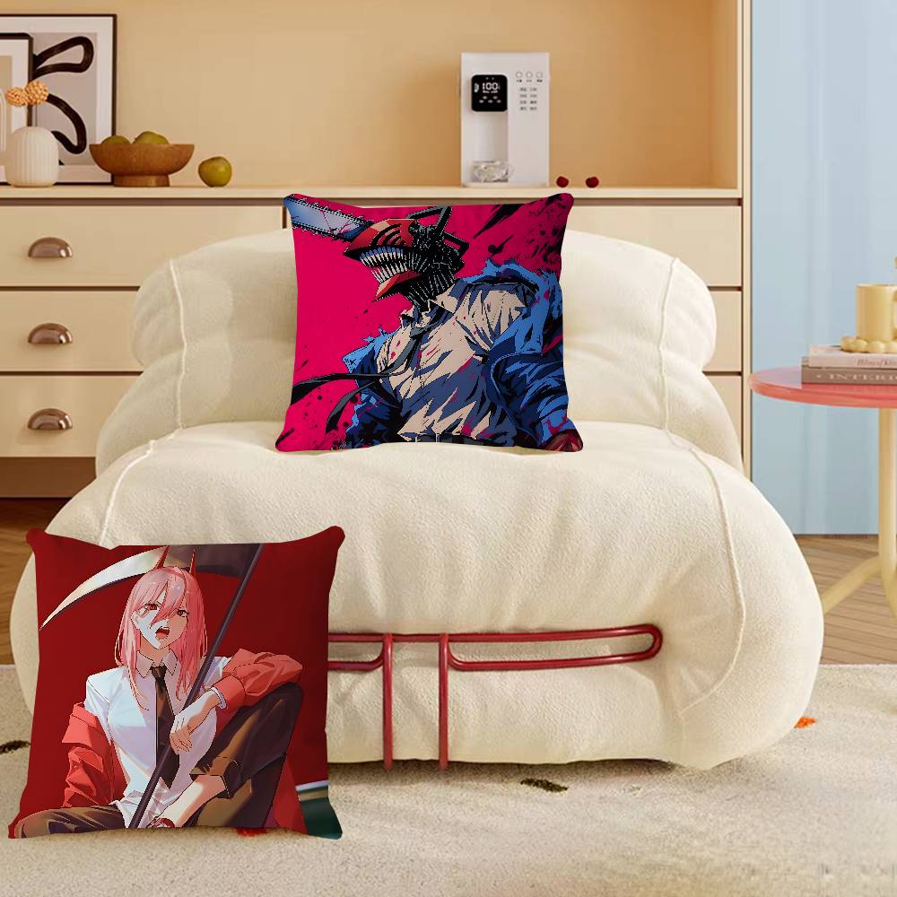 C-Chainsaw Man Anime Pillow Gift Home Office Decoration Pillow Bedroom Sofa Car Cushion CoverPillow Case