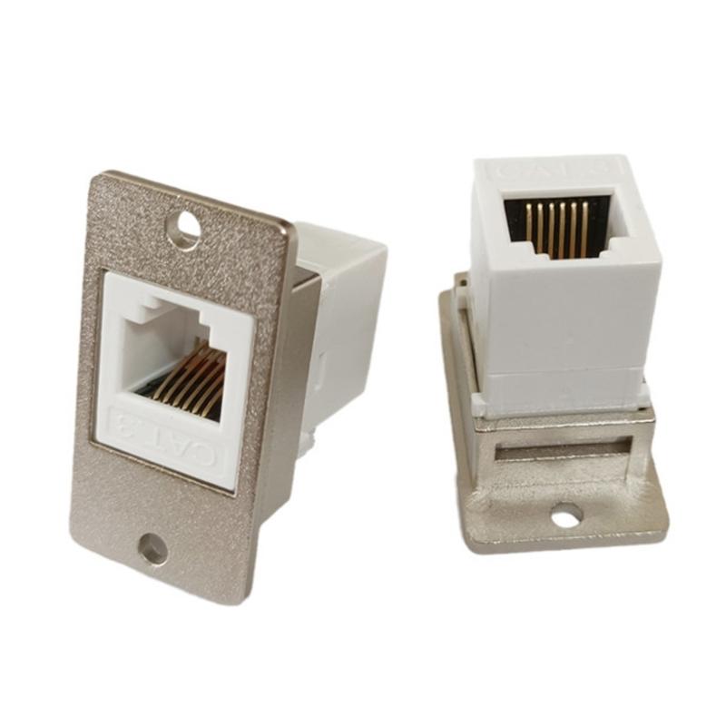 6P6C RJ12 Female To Female Connectors Threadeds Mounting Adapters For Communication Devices And Panel