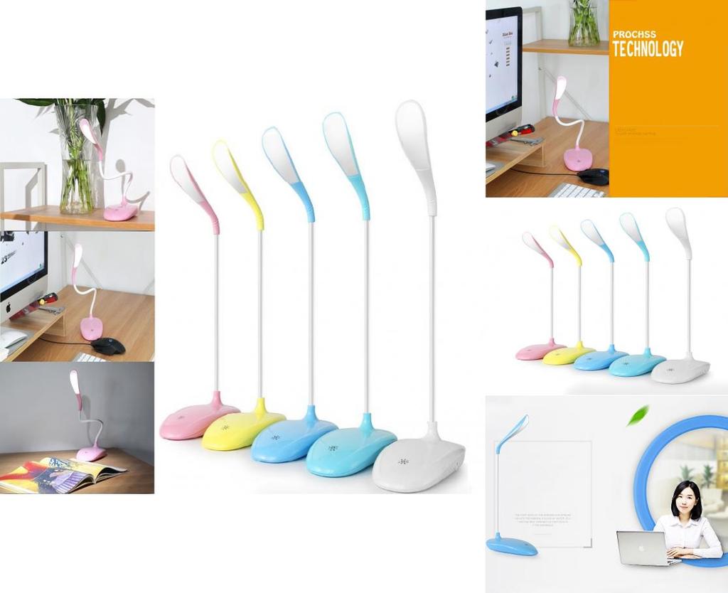 Modern Usb Rechargeable Led Bedside Lamp With Adjustable Brightness For Dorm Rooms