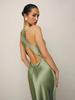 Spring Summer Sexy Halter Long Dress - European & American Style, Slim Fit, Solid Color, Sleeveless for Women
