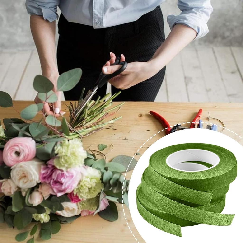 30 Yard Floral Tapes, 12 Rolls Floral Tapes Stem Wrap 1/2in Wide DIY Flower Tape Flexible Sticky Materials Stem Wrap Tape for Bouquets Arrangements