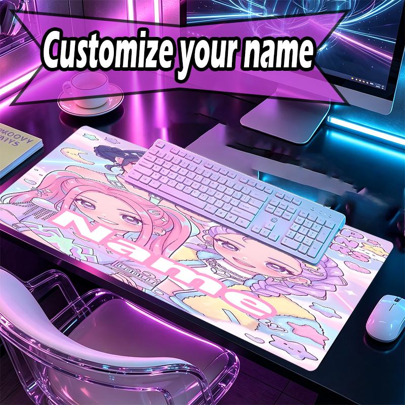 Tappetino per Mouse Personalizzato con Nome e Motivo Cacciatori di Demoni KPop, Tappetino da Scrivania per Laptop PC, Tappetino Decorativo per Scrivania per Casa, Tappetino per Tastiera, Regalo