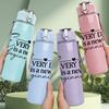 1PC Every Day Is A New Beginning Letter 750ml Color Plastic Sports Water Bottle Leakproof Flip Straw Lid Suitable for Sports Office Home Use