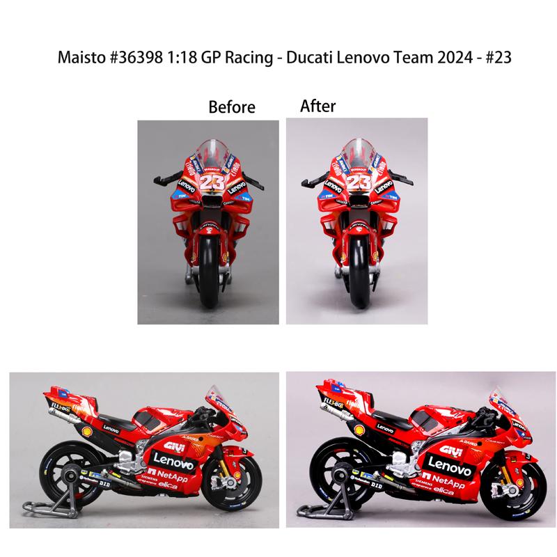 Maisto 1:18 Ducati Lenovo Team  #1 Francesco Bagnaia #23 Enea Bastiani Simulation Alloy Die-cast Motorcycle Racing Model Toy