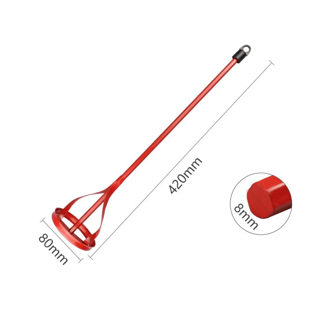 

More Durable Hexagon Shaft Plaster Paint Mixer Mixing Paddle Rod For Electric Drill Construction Grouting Mortar Tool Accessorie красный