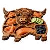 Cow Charcuterie Board Wooden Cow Food Platter Appetizer Board for Snack Fruit Meat Cheese Home Party Banquet Family Gathering