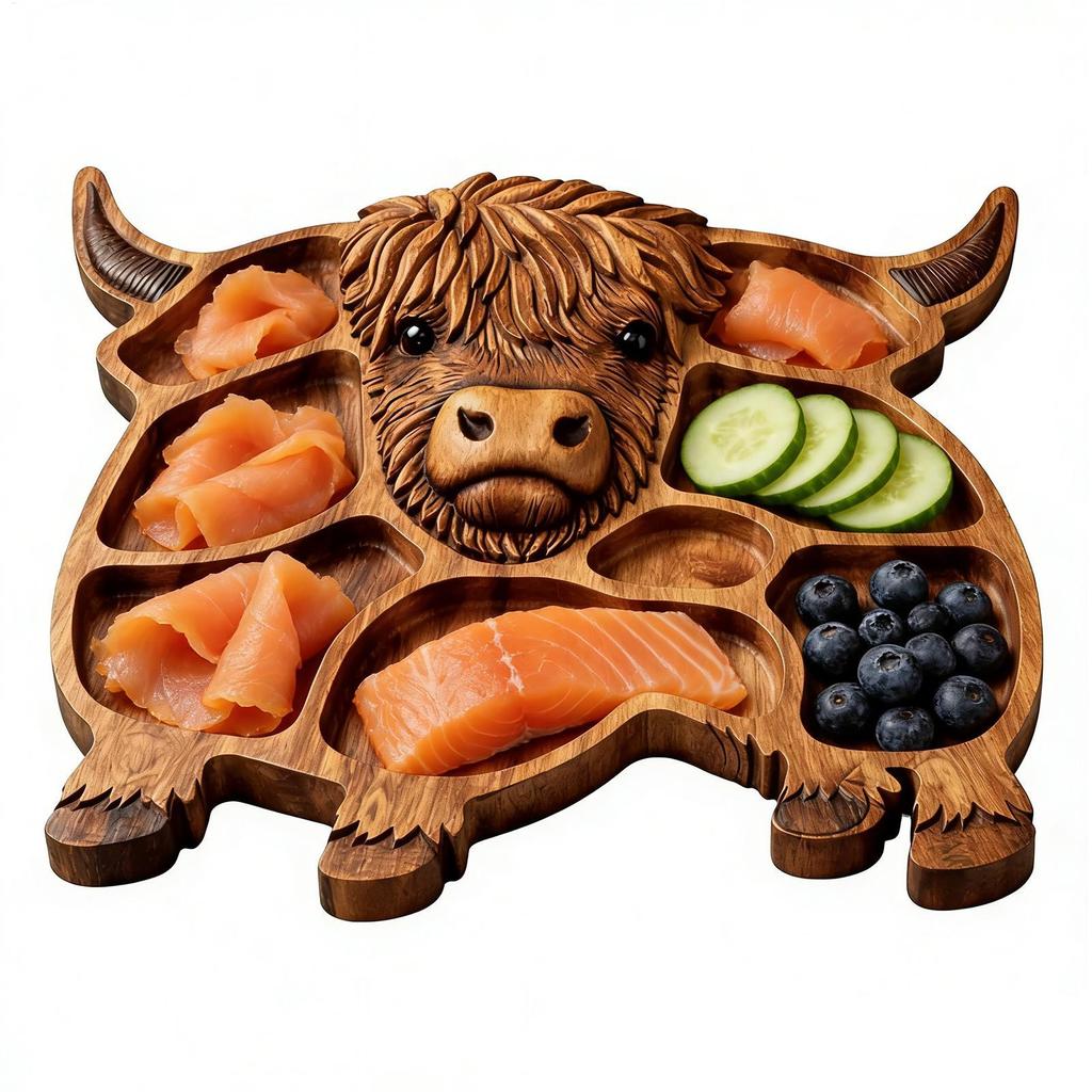 Cow Charcuterie Board Wooden Cow Food Platter Appetizer Board for Snack Fruit Meat Cheese Home Party Banquet Family Gathering
