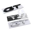 3d Metal Chrome Black Logo GT Emblem Letters Car Rear Trunk Badge Self-adhesive Sticker Accessories