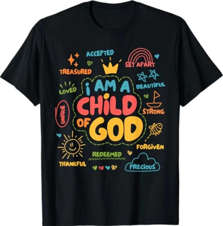 I am a Child of God Christian Retro Jesus Faith Design Gifts T-Shirt M