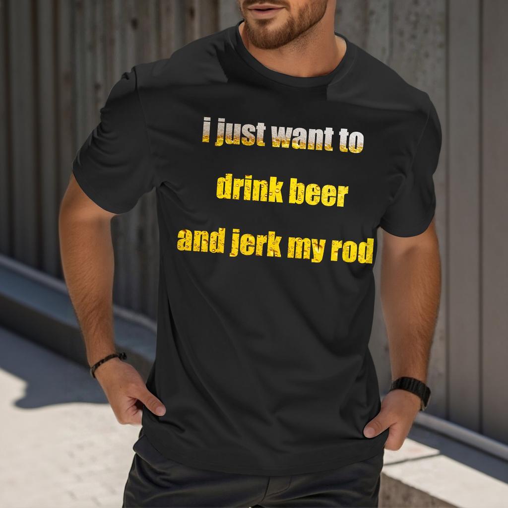 Men's Crew-neck Casual Printed Short-sleeved T-shirt Top