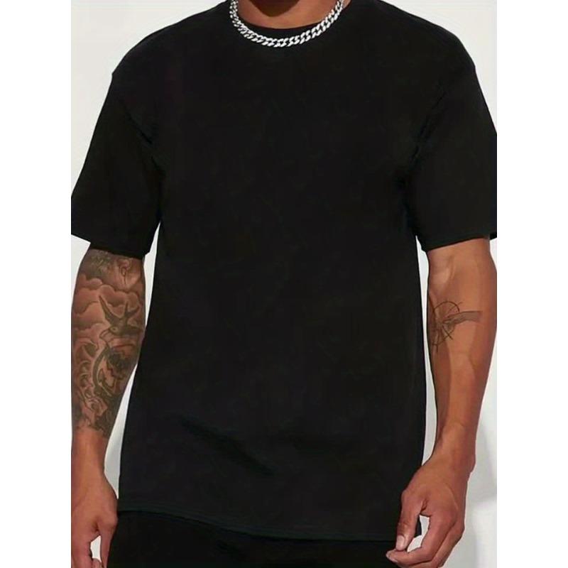 European Sizes Men'S Casual Round-Neck T-Shirt with a Cat Face And Eye Print