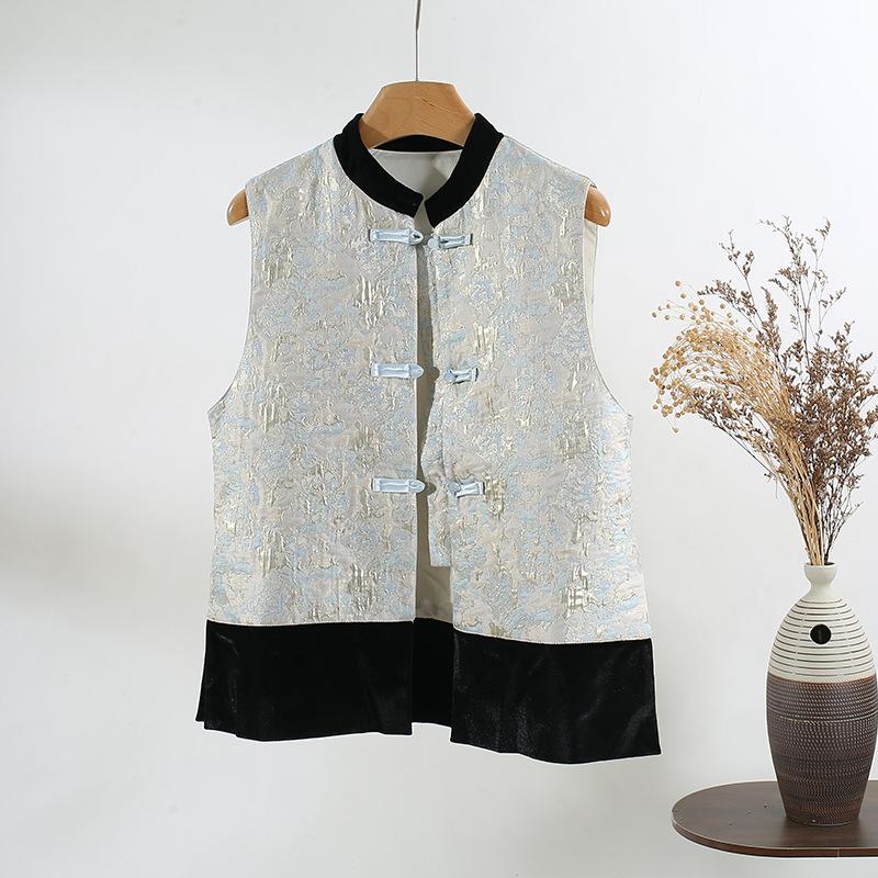 

[Прямые продажи с фабрики] Тип 2025 Новый кнопочный жаккардовый топ-жилет Премиальный универсальный маленький человек XXXL [Recommended 138-75kg]