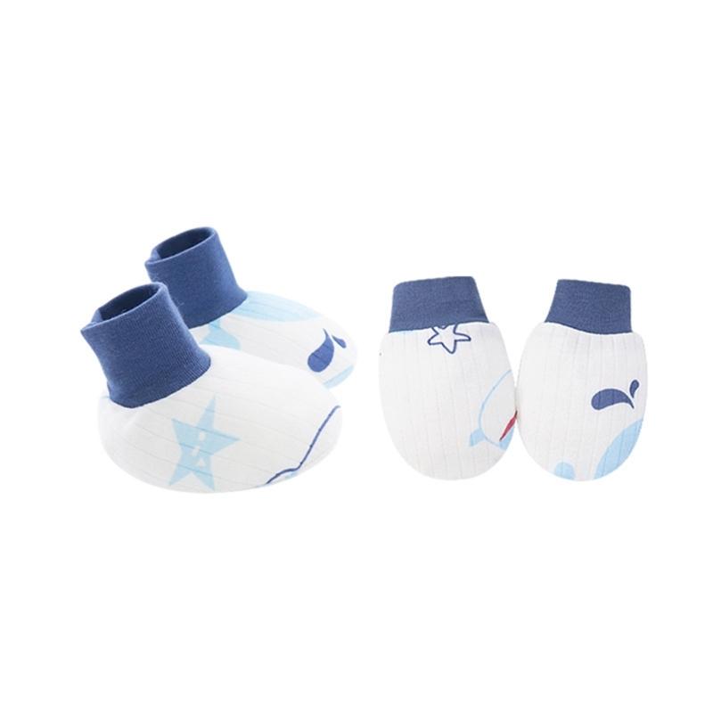 No Scratch Mittens Socks Set Toddler Mitts Baby Mittens Cotton Gloves Footwear Baby Breathable Gloves for Boys Girls