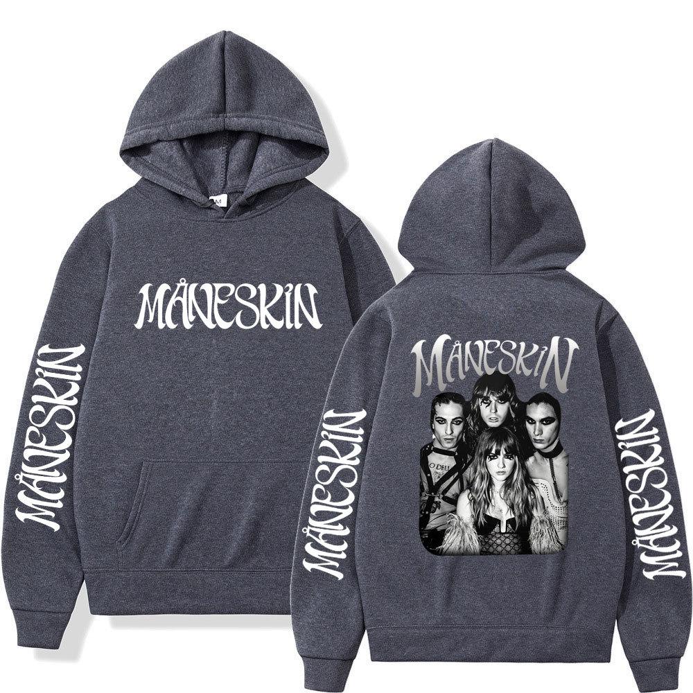 Italienische Rockband Maneskin Hoodies Sänger Grafikdruck Sweatshirts für Fans Lässige Langarm Herren-/Damenbekleidung Kapuzenpullover