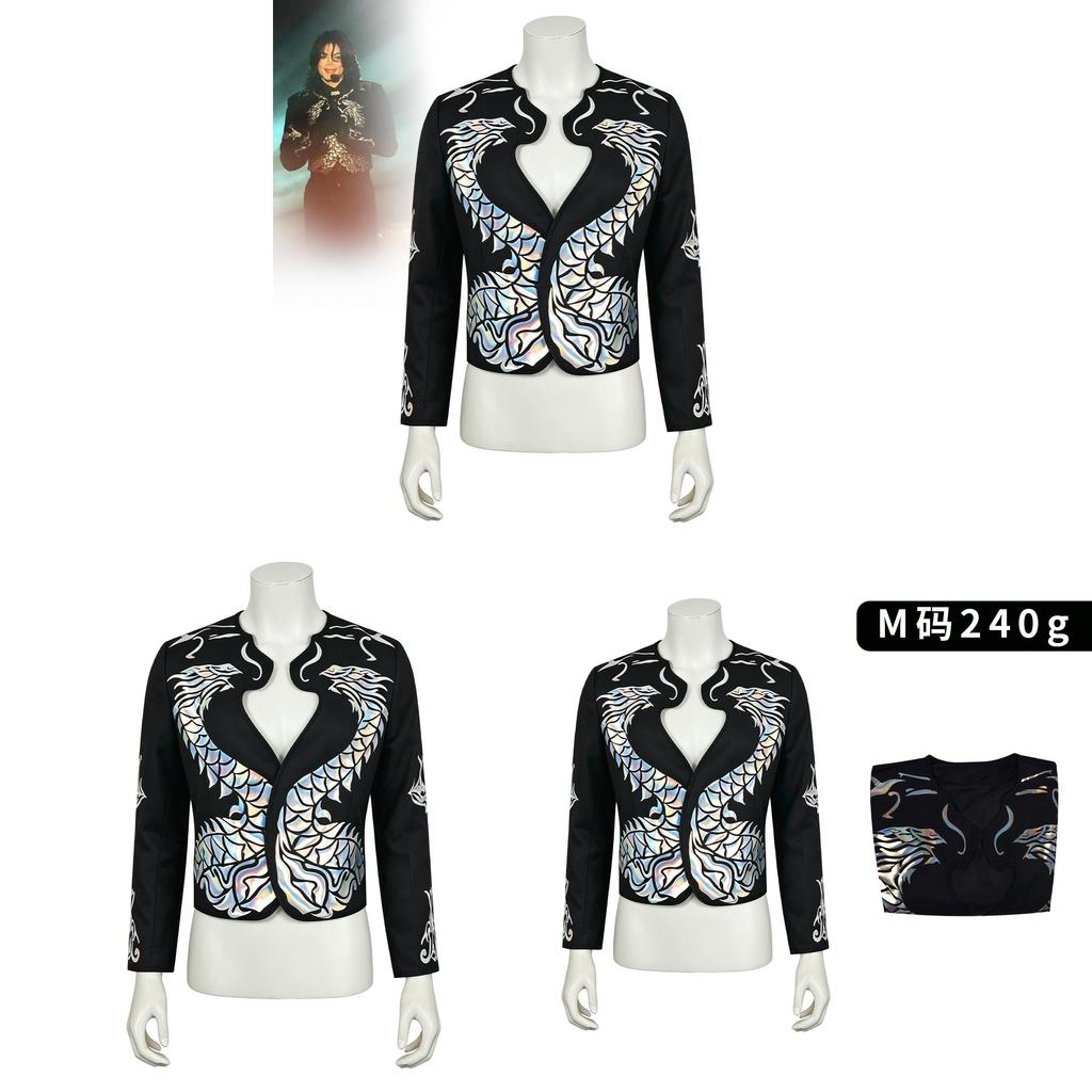 Michael Bad Dragon Pattern Performance Costume With Polyester Material For Concerts And Cosplay