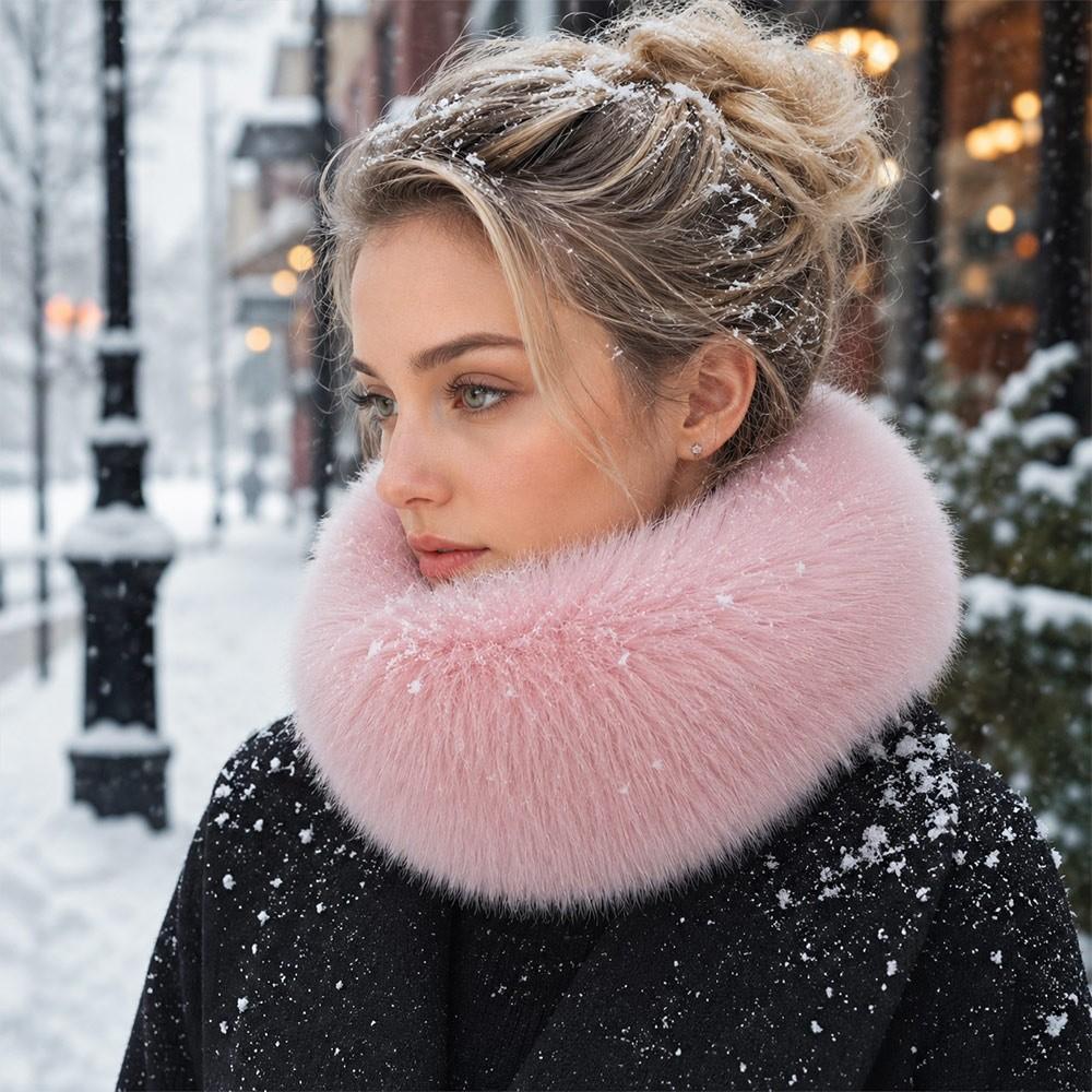 Soft Plush Texture Neck Scarf Solid Neck Wrap New Plush Neck Muffler Winter Accessory