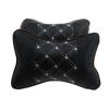 2pcs/set Car Seat Leather Pillow Breathable Head Neck Rest Safety Cushion Support Pillow Headrest Pad