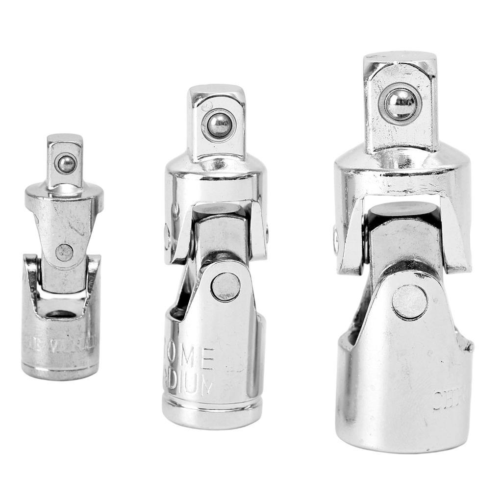 1/3pcs Chrome Vanadium Universal Joint 1/4" 3/8" 1/2" Extension Bar Socket Wrench Removal Tools Accessories Car Repair Tools
