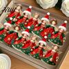 Christmas Window Display Props 6/10/12/24/36PCS 2D Flat Wooden Angel Ornaments, Hanging Decorations for Xmas Reusable Wood Holiday Tree, Wall, Window,