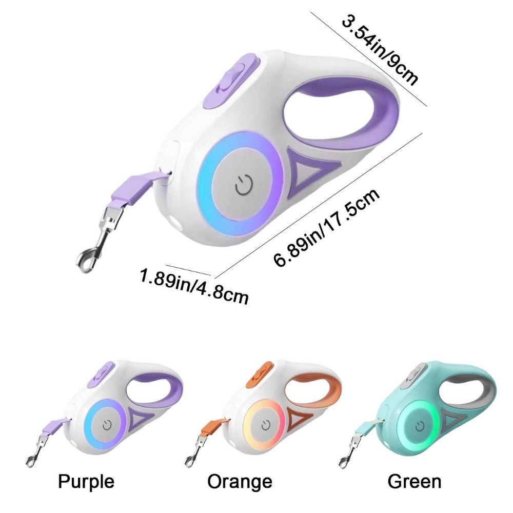 Nylon LED Luminous Dog Leash Non-Slip Handle Pet Traction Rope Pet Walking Leads Night Outdoor