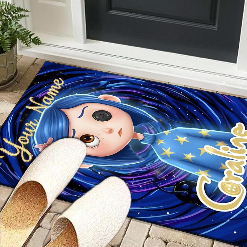 Custom NameMystery Coraline's World Carpet, Indoor Rug, Chair Rug, Living Rooms, Doormat Made From Polyester Home Decor Birthday Christmas Gifts