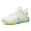 Anta Shock Absorbers With Slip Resistant And Abrasion Resistant Properties Low Top Running Shoes Men's White Green Sneakers 112035501-2