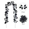 Artificial Dahlia Vine Garland with 26 Branches Faux Rose Leaf Decorative Hanging Flower for Home Wedding Event Archway Doorway Wall Decor