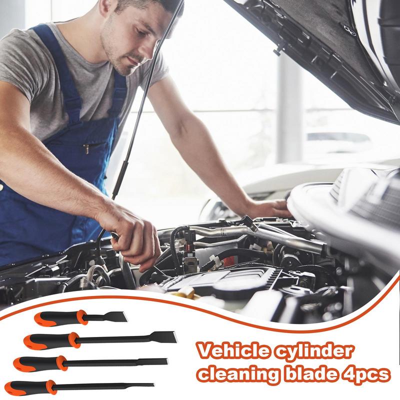 Cleaning Scraper Tool For Car 4Pieces Non-Scratch Car Multi-Purpose Removal Spatula Oil Stain Oil-Resistant Kitchen Cleaning