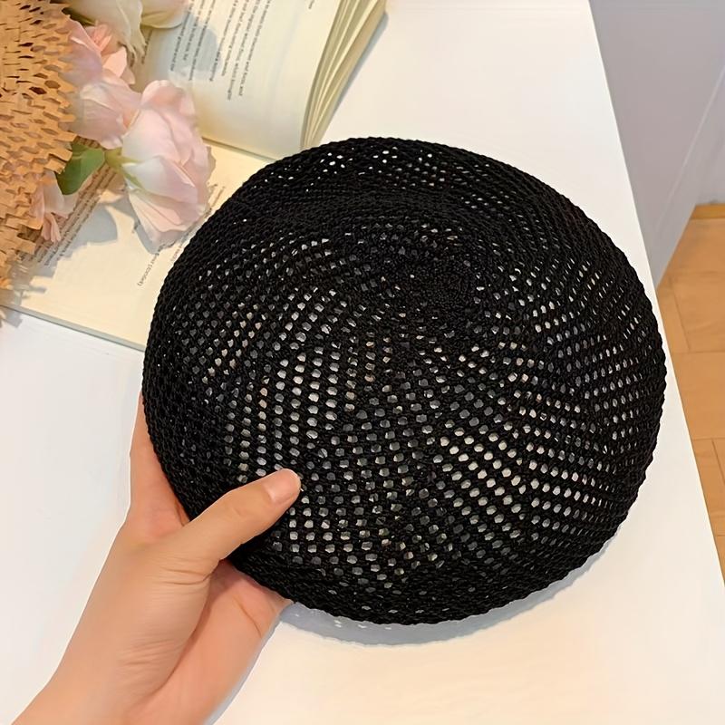 Cappello Zucca Traforato Traspirante Primavera Estate, Berretto a Cupola Retrò, Cappello da Pittore Leggero alla Moda, Copricapo Casual Quotidiano per Donne