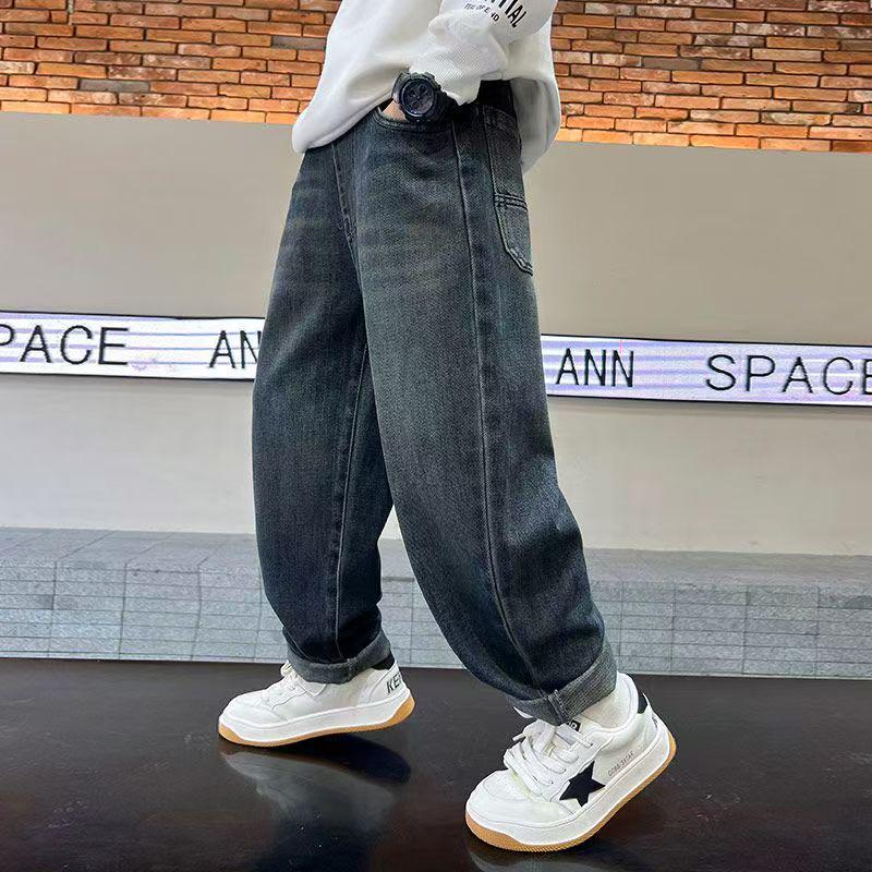 Boys' Stylish Spring/Autumn Jeans - Trendy Casual Long Pants for Medium and Large Kids