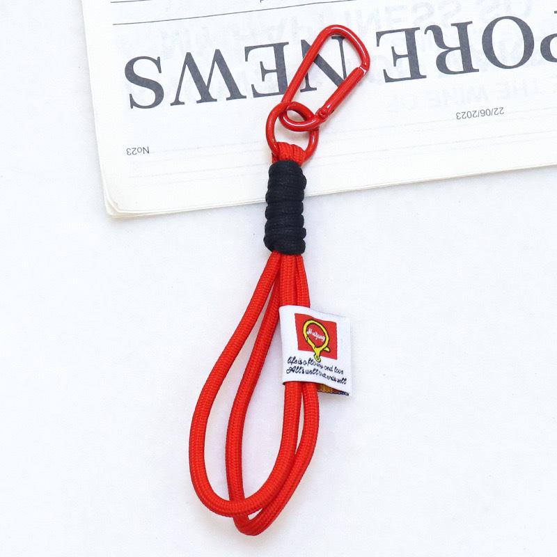 Double-Layer Woven Keychain Bag with Carabiner Pendant for DIY Hanging