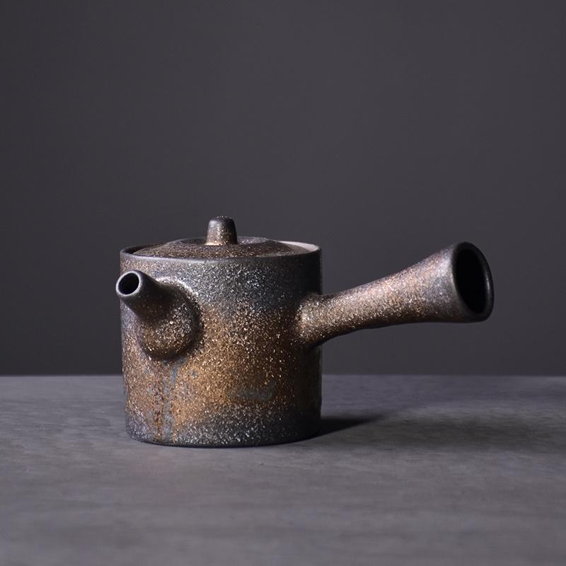 175ml Japanese Style Ceramic Side Handle Teapot Vintage Handmade Gilded Kung Fu Tea Set