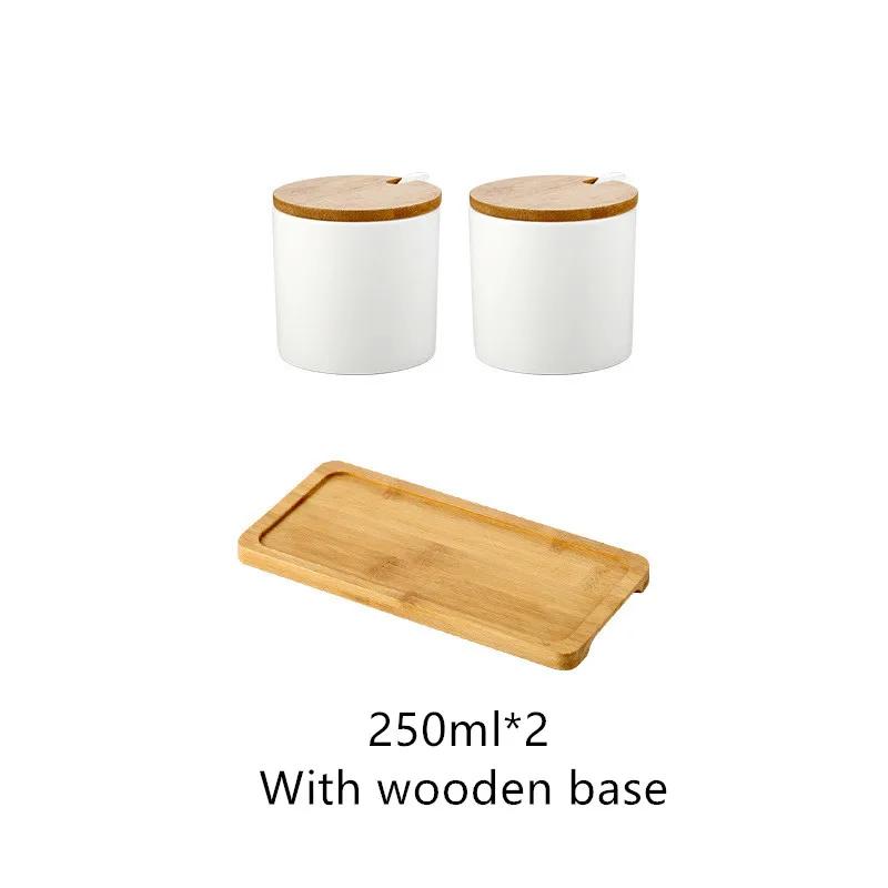 1/2Pcs Ceramic Oil Pot Spice Food Storage Jar with Airtight Seal Bamboo Lid Kitchen Accessories Organizing Tools for Soy Sauce