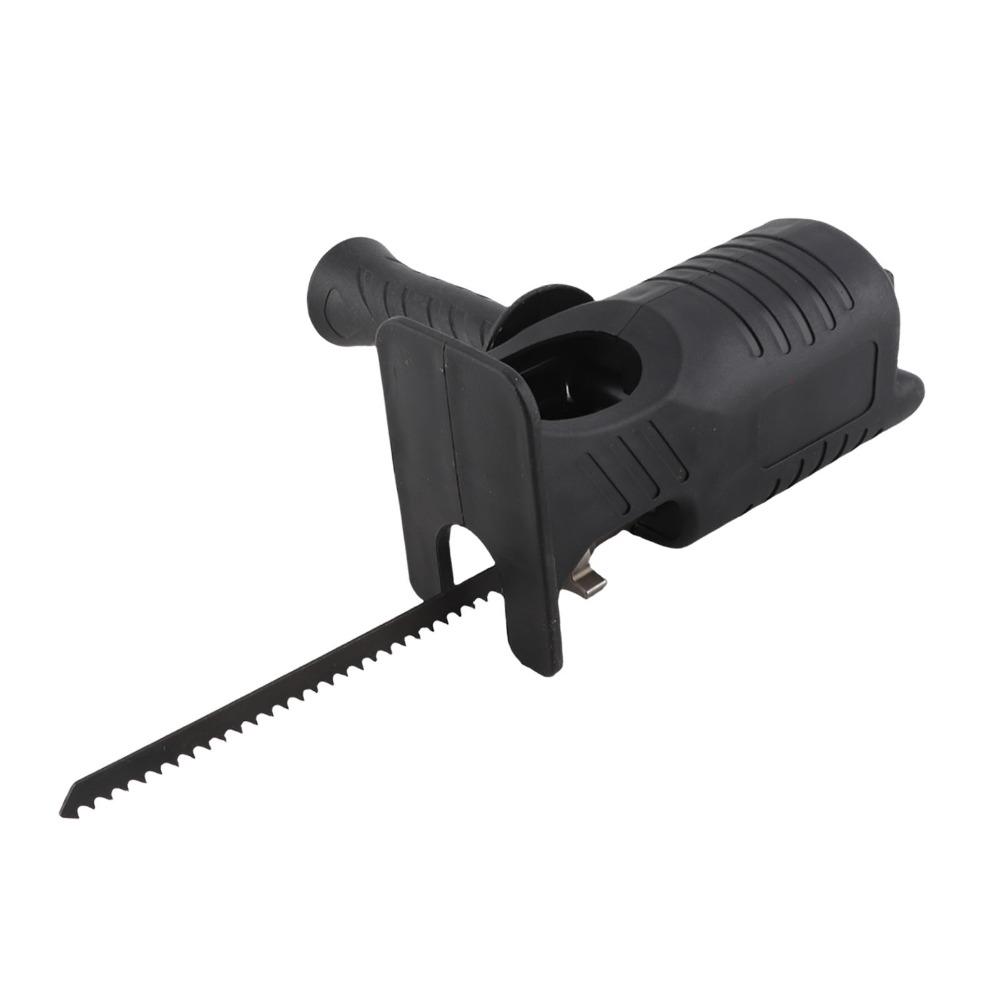 Black Electric Drill Reciprocating Saw Adapter Ergonomic Handle Drill Saw Attachment  Wood Cutting