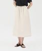 Pin Black Drawstring Elastic Skirt Ivory