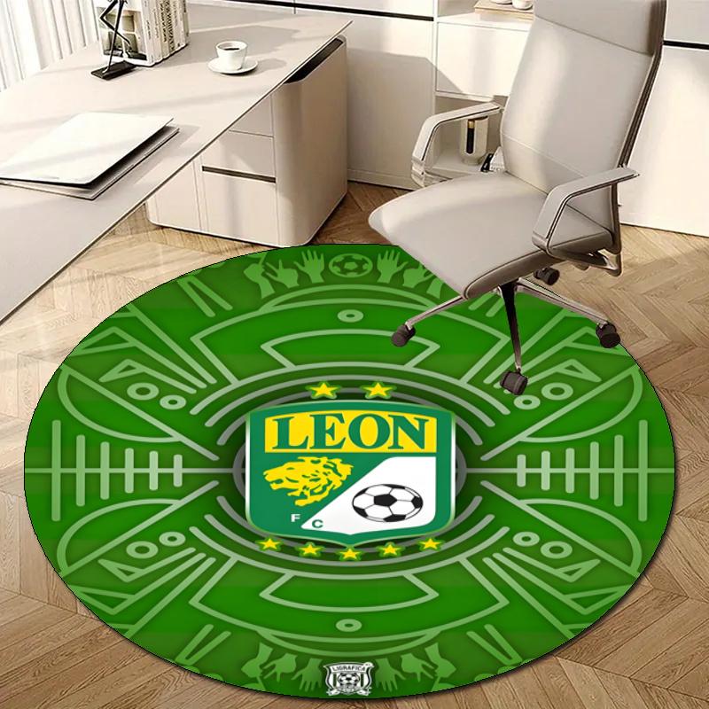 Personalized Leon logo Round Chair Office Rug - Perfect for Mat, Office Chair & More - Ideal Gift for Birthdays and Holidays