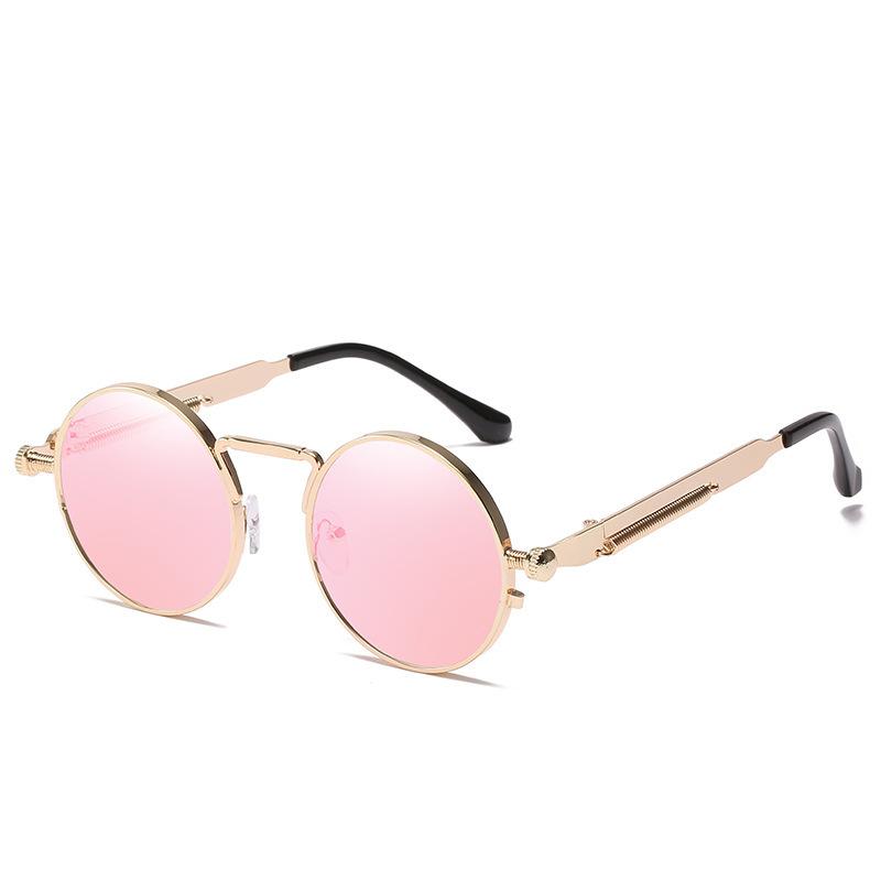 Punk Style Sunglasses, Retro Spring Metal Glasses Legs Personalized Sunglasses Women'S Reflective Sunglasses 8478