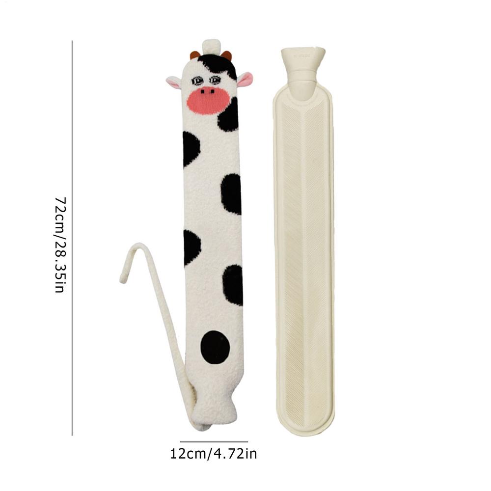 

Hot Water Bottle With Cover 2L Long Hot Water Bottle Winter Hot Water Bag Portable Large Capacity Hand Warmer With Soft Cover синий