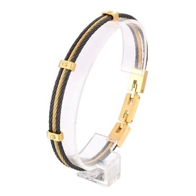 Pulseira multicamadas tecida com corda de fio premium de 6mm para homens punk - aço inoxidável resistente em prata/ouro, joias de festa, presente